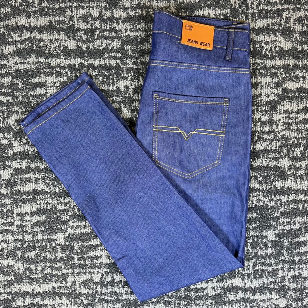 Jeans Wear Mens Straight Leg Blue Denim Pants Yellow Contrast‎ Stitch Size 32